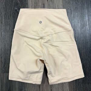lululemon shorts color butter cream 
double lined
size 2 6” inseam